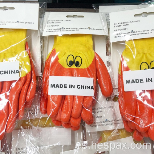 Guantes de jardinería para niños con recubrimiento de palmera de Hespax Nitrile Palm